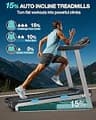 WELLFIT Pre-Assembled Treadmill with 15% Incline and 4.0 HP Fast Motor