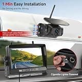 Venluna Dual Wireless Magnetic 4-Channel Backup Camera with 15000mAh Battery