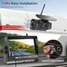 Venluna Dual Wireless Magnetic 4-Channel Backup Camera with 15000mAh Battery