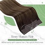 RUNATURE 20-Inch 100g Real Human Hair Wire Extensions with Lace Edge Weft