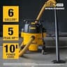 DEWALT STEALTHSONIC 6-Gallon Poly Ultra Quiet Wet/Dry Shop Vac, 5 Peak HP