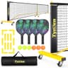 TYRSEN Portable 22-Foot Regulation Pickleball Net System with Wheels & 4 Paddles