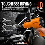 Suds Lab JD Jet Dry Car Drying Blower with Two Rubber Nozzles and 20-Foot Cord