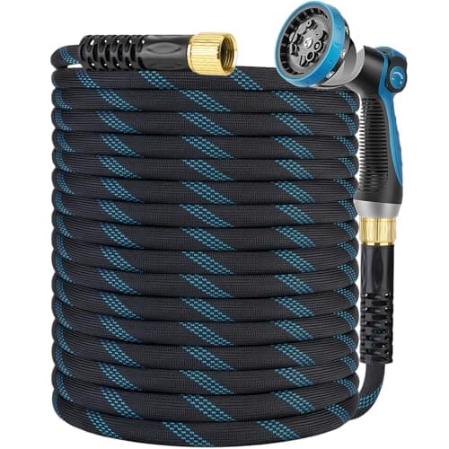 KETTOYA 100ft Non-Expanding Garden Hose with 360° Rotating Swivel Connectors