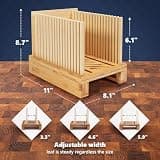 Albert & Grace Foldable Bamboo Bread Slicer Guide with High 6.1-Inch Sides