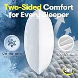 Serta Reversible Cooling Down Alternative King Size Bed Pillows Set of 2