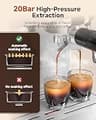 AMZCHEF Espresso Machine with Grinder & 190°F–201°F Temperature Control