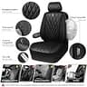 CAR PASS Luxury Faux Leather Waterproof Full Interior Seat Cover Set, Pure Black