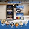 BODEGA 15-Inch 30-Bottle Built-In Dual Zone Compressor Wine Fridge Refrigerator