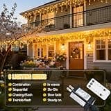 JMEXSUSS 38.8-Foot 400-LED Warm White Icicle Lights with 100% Copper Wiring