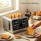 DEAR MORNING 4-Slice Touchscreen Toaster with 75-Degree ErgoView Display
