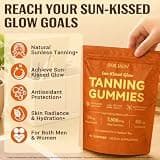 BXRUIAGN Dual-Action Tanning Gummies with L-Tyrosine and Vegan Collagen, Travel Pouch