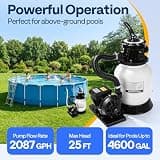 VIVOHOME 2087 GPH Above Ground Sand Filter Pump System with 7-Way Multi-Port Valve