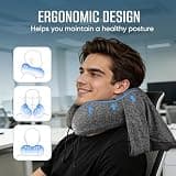 Extra Large Hooded Memory Foam Travel Neck Pillow for Airplane Long Flights
