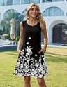 Zeagoo Sleeveless Floral Tank Mini Dress with Relaxed Swing Silhouette and Pockets