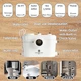 Macerating 4-Inlet Upflush Toilet System with Odor-Control AC Vent Design