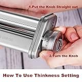 Gvode Stainless Steel Pasta Roller Attachment with 8 Adjustable Thickness Settings