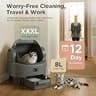 Gimars Open-Top Cylinder Self-Cleaning Cat Litter Box with App and 8L Waste Bin