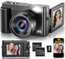 Teftymon 4K WiFi Digital Camera with 64MP Resolution and 180-Degree Flip Screen