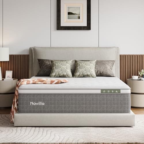 Novilla 14-Inch Cooling Gel-Infused Hybrid Mattress with Zoned Support, King
