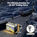 Power Queen 36V 50Ah LiFePO4 Marine Battery with Bluetooth Remote Control