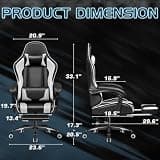 Homall Ergonomic Tech Fabric PC Gaming Chair with Retractable Footrest & Massage
