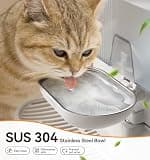FEELNEEDY Filterless Wireless Cat Water Fountain with Wastewater Separation 3.5L