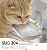 FEELNEEDY Filterless Wireless Cat Water Fountain with Wastewater Separation 3.5L