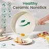 Chef Power 19-Piece Cream White Ceramic Cookware with Detachable Handles