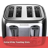 BLACK+DECKER 1400W 4-Slice Toaster with Extra-Wide Self-Centering Slots