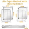 TeamFar 2-Set Heavy-Duty Stainless Steel Air Fryer Basket and Tray Assortment