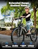 Misodo 26-Inch Step-Through Cruiser Electric Bike, 1500W Motor, 48V 10Ah