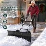 YITAHOME 36-Inch Wheeled Snow Pusher with U-Handle