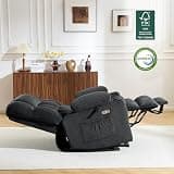 MCombo Model 7890 Dual Motor Fabric Power Lift Recliner with Lay Flat