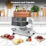OSTBA 150W Meat Slicer Machine, Dual 6.7-Inch Removable Stainless Blades