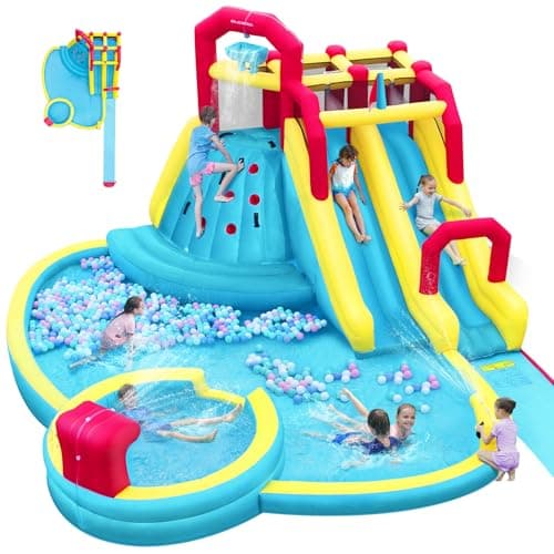 ELEMARA XL Inflatable Water Slide with 19ft Attachable Slip and Slide Runway