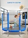 Bluerise 55-Inch Toddler Indoor Trampoline with Enclosure and Basketball Hoop