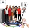 YCKJNB 39.4-Inch 360 Photo Booth Machine with Ring Light, Battery and Flight Case