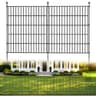 Jinligogo 32-Inch Wrought-Iron Style No-Dig Outdoor Boundary Fence for Semi-Permanent Use