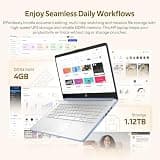 HP Stream HD Student Laptop (14-inch, AI Copilot, 1.12TB Storage Dock, Sky Blue)