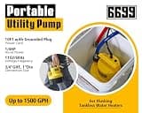 6699 1/4HP Heavy-Duty Tankless Water Heater Flushing Kit with 1500 GPH Flow Rate