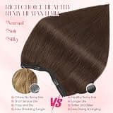 Rich Choices 12-Inch 100% Real Human Halo Extensions for Shorter Hair