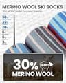 OutdoorMaster Merino Wool Thermal Over-the-Calf Ski & Snowboard Socks, Multi-Pack