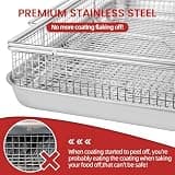 Geesta Extra-Large Stainless Steel Air Fryer Basket Set with Recipe Book