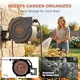 NEO-TEC Upgraded Retractable Garden Hose Reel with 180° Swivel Bracket