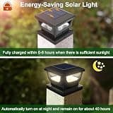 Sumaote 120-Lumen Warm White Solar Post Cap Lights for 3x3 to 4x4 Posts, 6-Pack
