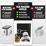 Berlinzo Premium Clear Ice Ball Maker Mold with Double Insulation (2.4-Inch)