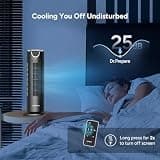 DR.PREPARE 16-Inch Compact Bladeless Tower Fan with DC Motor and 8-Hour Timer
