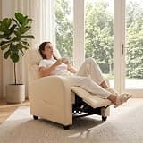 Sweetcrispy Fabric Massage Recliner Chair with 8 Modes & Lumbar Support