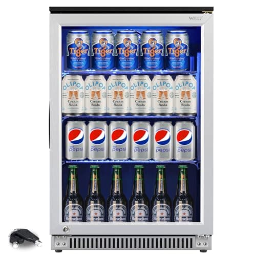 Weili 20-Inch Built-In Beverage Refrigerator, 120-Can Capacity with Lock